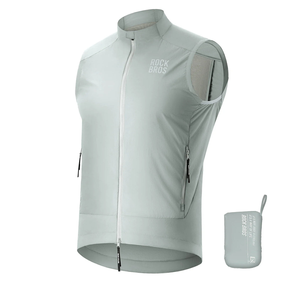 ROCKBROS Chaleco de Ciclismo Cortaviento Ligero Transpirable de Secado Rápido, Plegable Chaleco de Bici