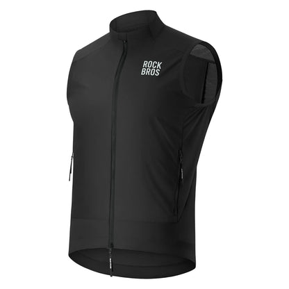ROCKBROS Chaleco de Ciclismo Cortaviento Ligero Transpirable de Secado Rápido, Plegable Chaleco de Bici