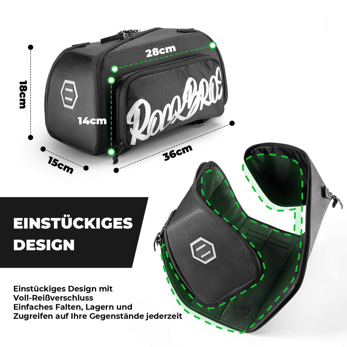 ROCKBROS Bolsa de portaequipajes plegable de una pieza para el portaequipajes