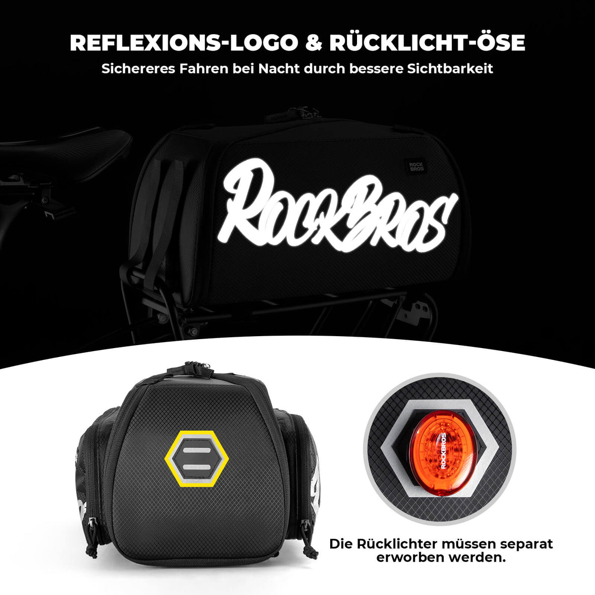 ROCKBROS Bolsa de portaequipajes plegable de una pieza para el portaequipajes
