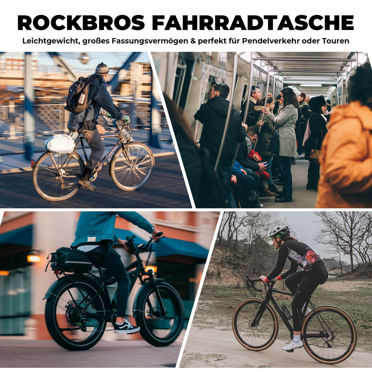 ROCKBROS Bolsa de portaequipajes plegable de una pieza para el portaequipajes