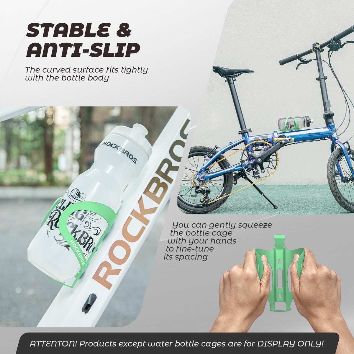 ROCKBROS Portabidones para Bicicleta Porta Botellas de Aleación de Aluminio Ligero