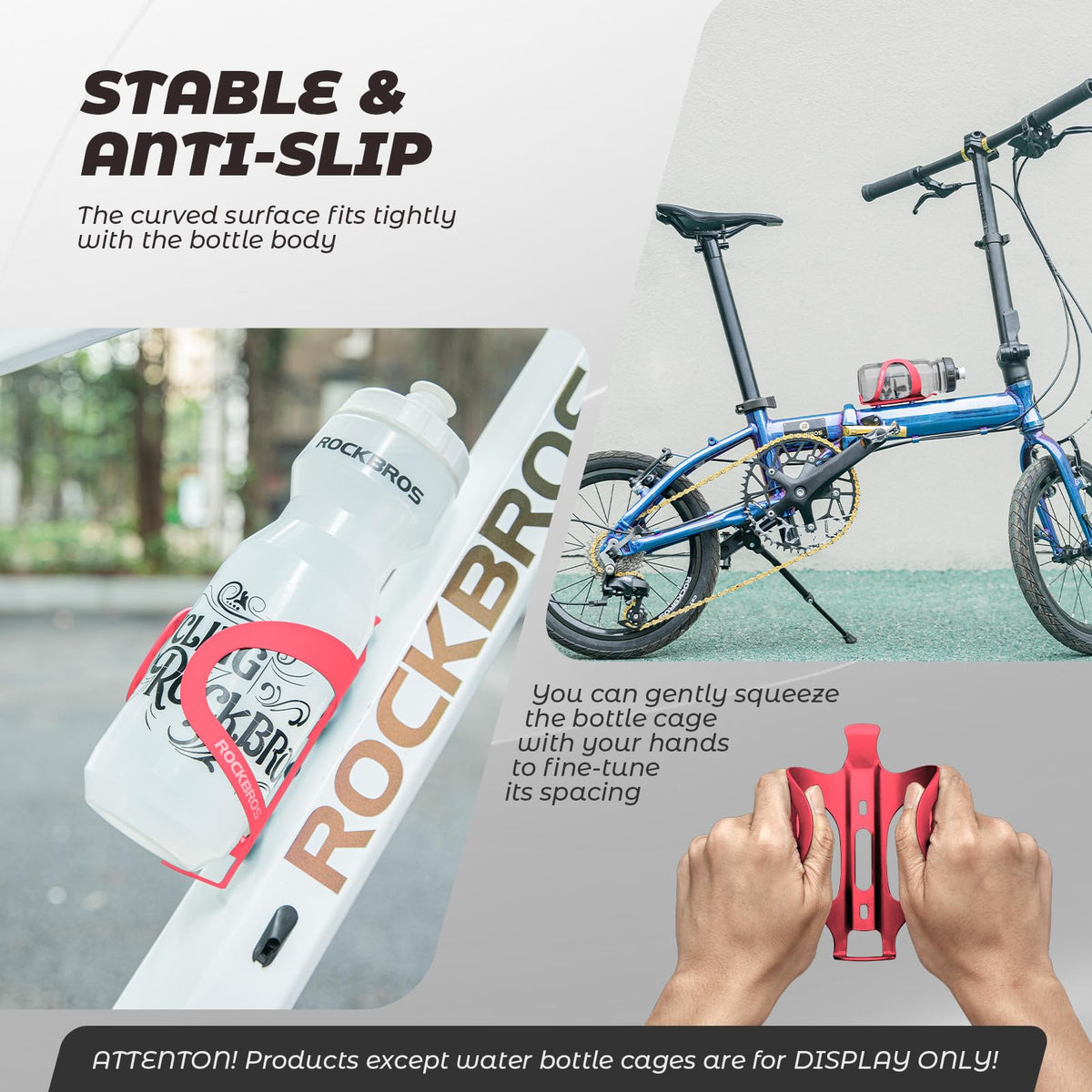 ROCKBROS Portabidones para Bicicleta Porta Botellas de Aleación de Aluminio Ligero