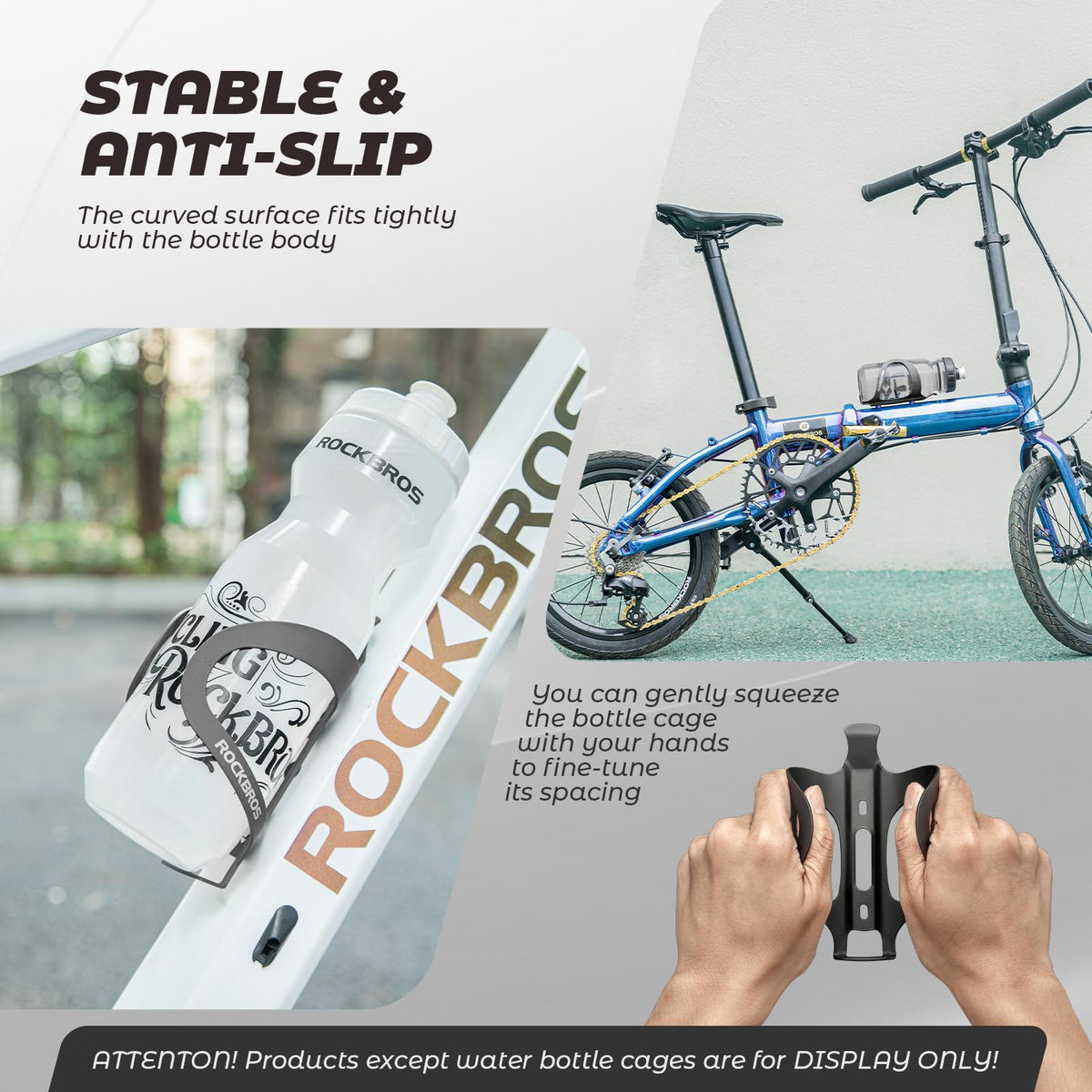 ROCKBROS Portabidones para Bicicleta Porta Botellas de Aleación de Aluminio Ligero
