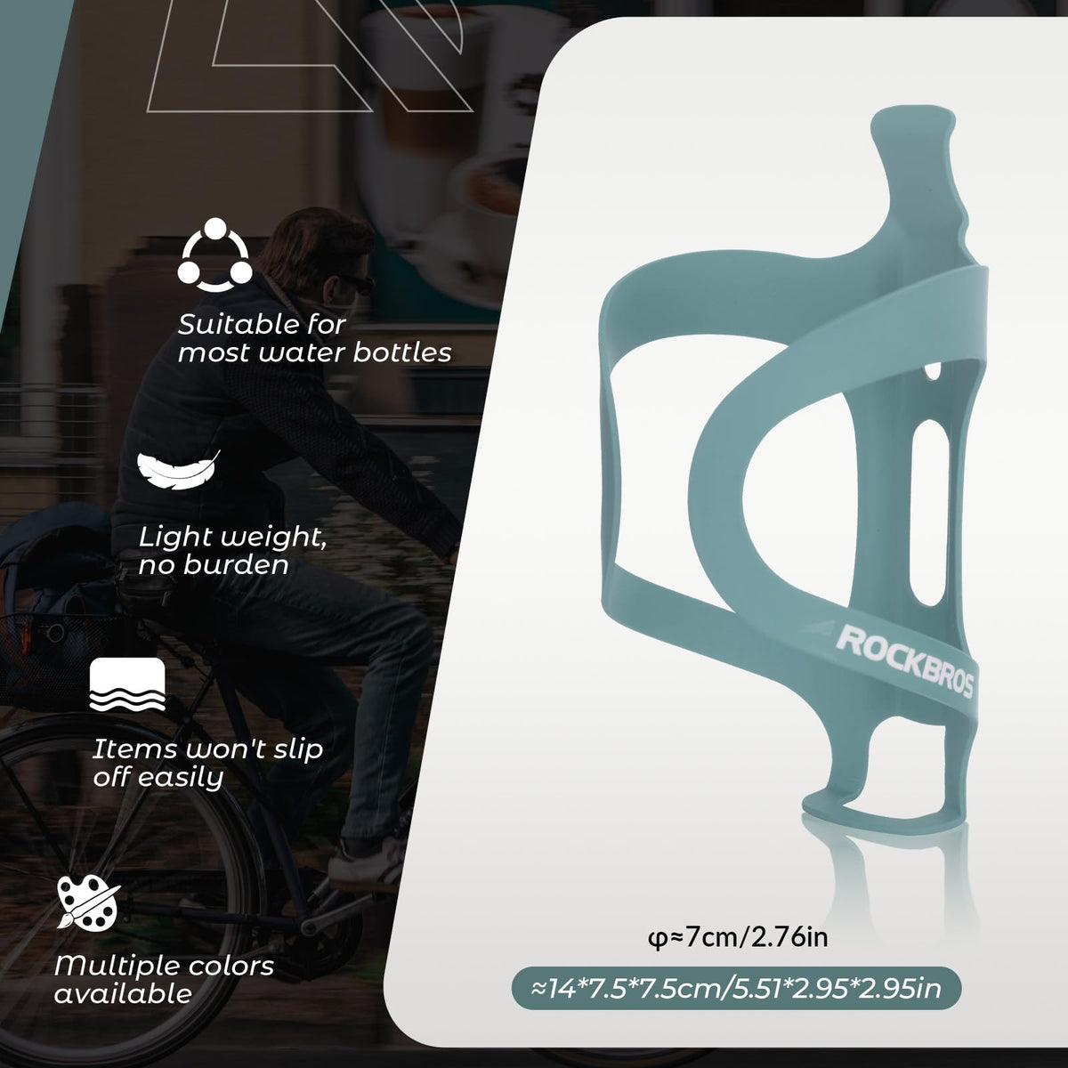 ROCKBROS Portabidones para Bicicleta Porta Botellas de Aleación de Aluminio Ligero