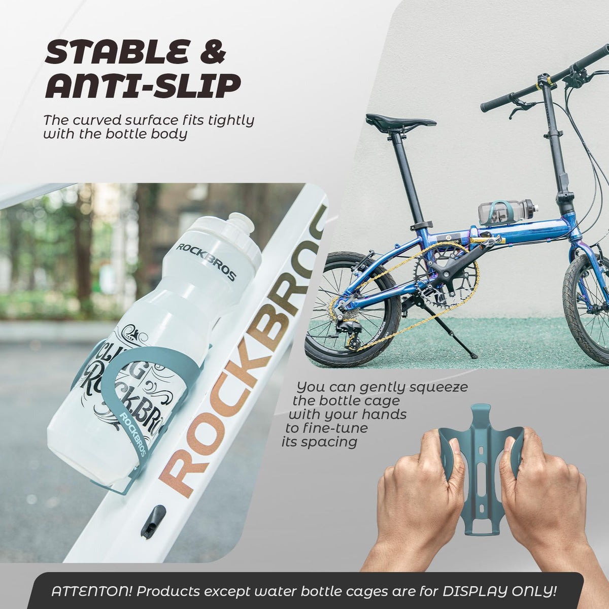 ROCKBROS Portabidones para Bicicleta Porta Botellas de Aleación de Aluminio Ligero