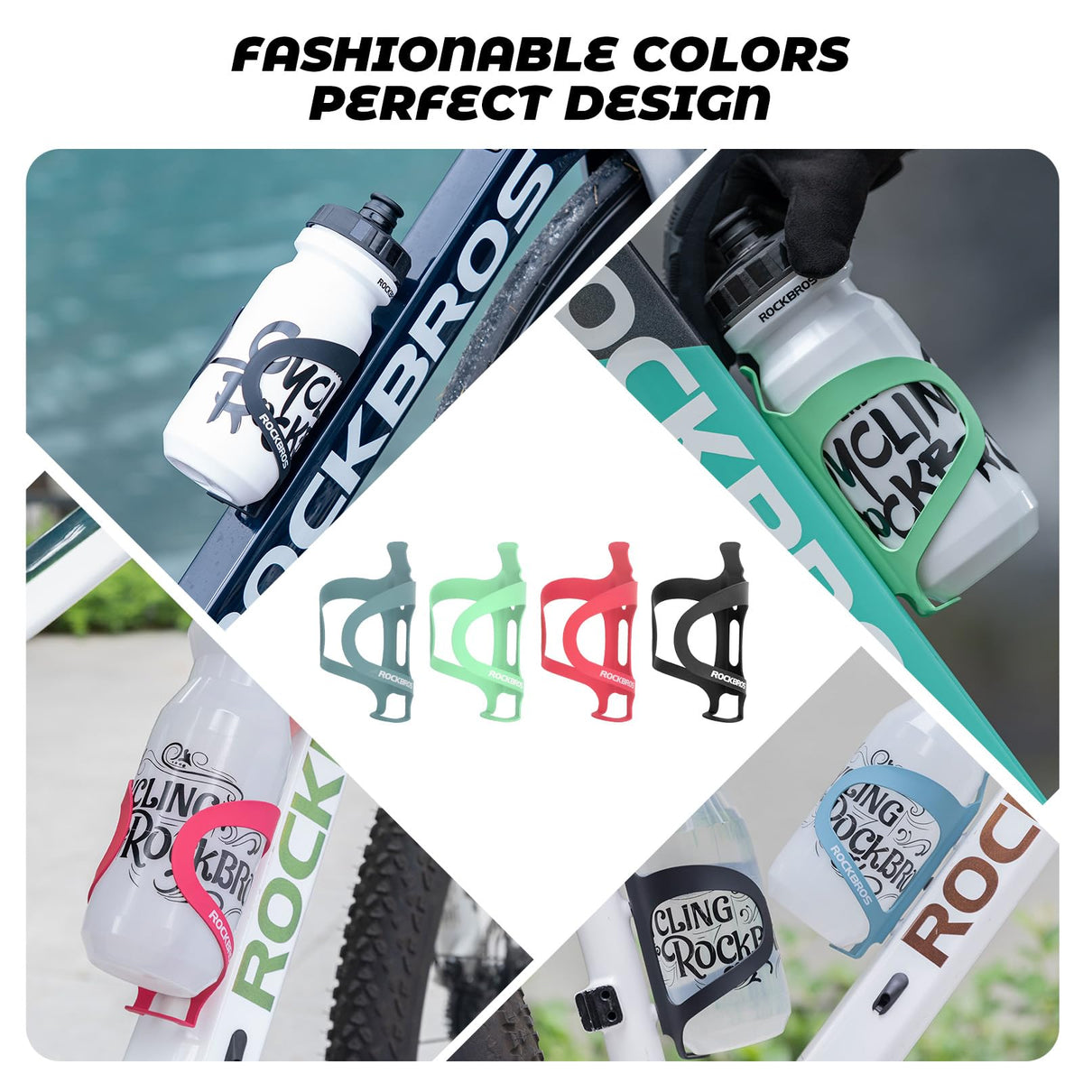 ROCKBROS Portabidones para Bicicleta Porta Botellas de Aleación de Aluminio Ligero