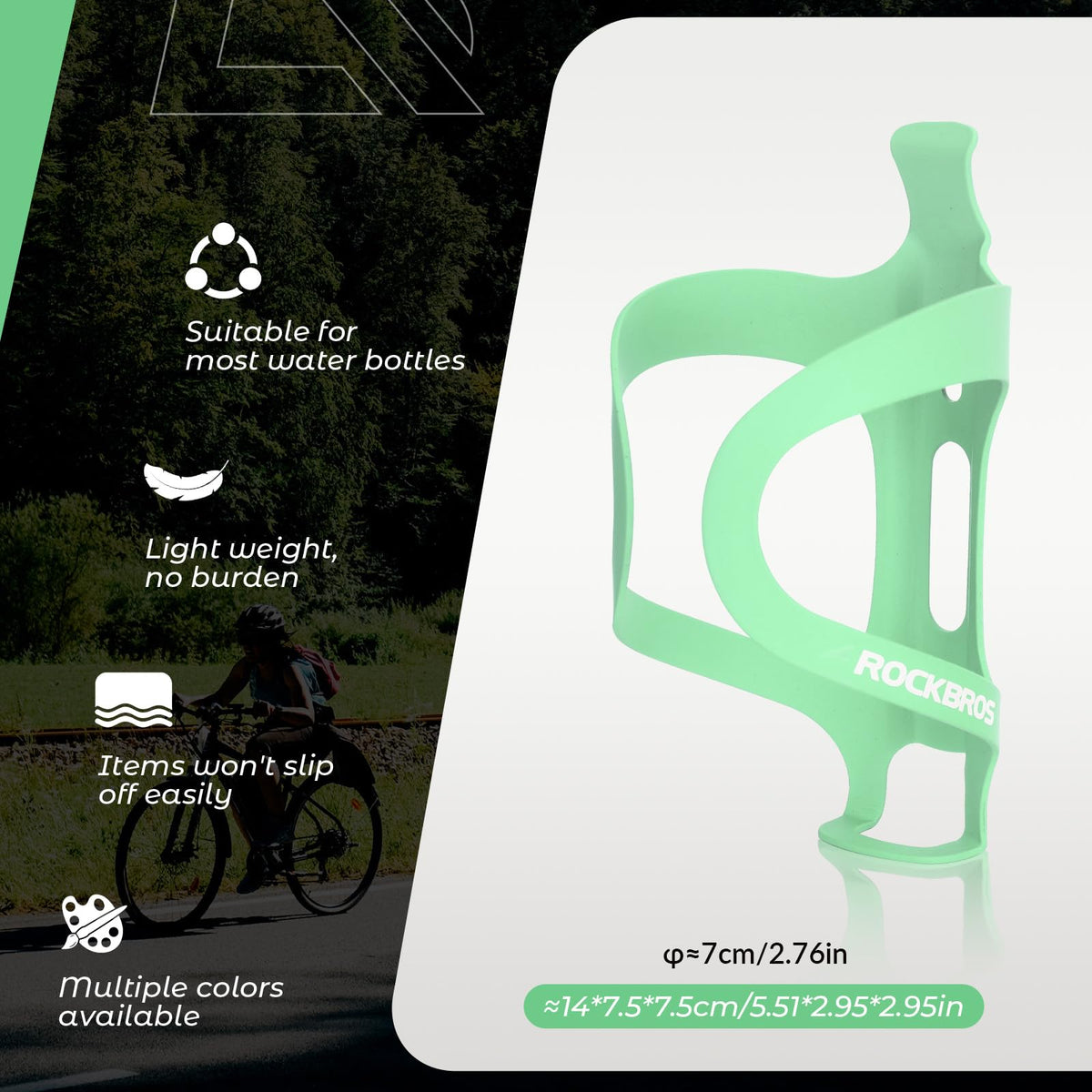 ROCKBROS Portabidones para Bicicleta Porta Botellas de Aleación de Aluminio Ligero