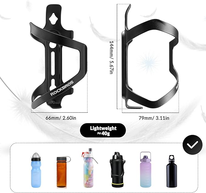 ROCKBROS Portabidones para Bicicleta Soporte para Botellas Portabidón de Aleación de Aluminio aprox. 40g