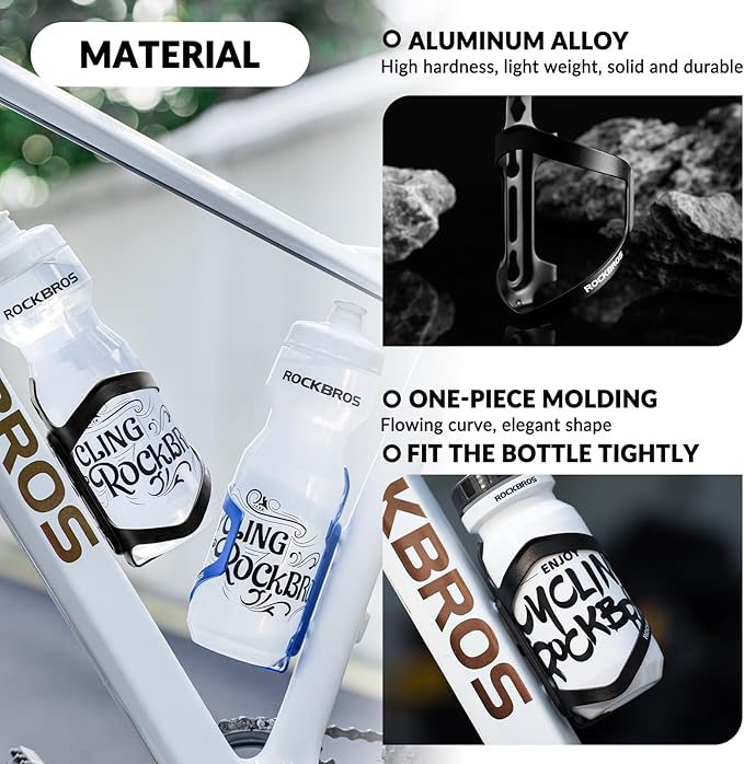 ROCKBROS Portabidones para Bicicleta Soporte para Botellas Portabidón de Aleación de Aluminio aprox. 40g
