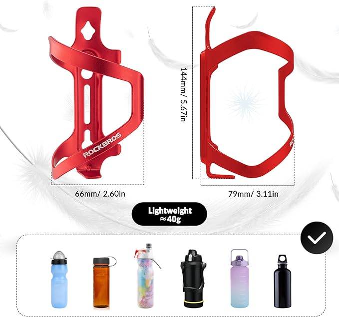 ROCKBROS Portabidones para Bicicleta Soporte para Botellas Portabidón de Aleación de Aluminio aprox. 40g