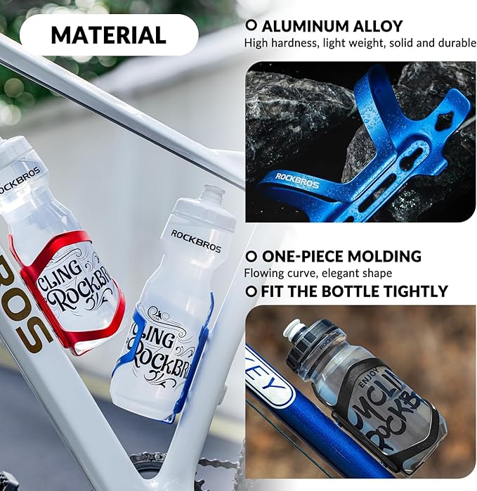 ROCKBROS Portabidones para Bicicleta Soporte para Botellas Portabidón de Aleación de Aluminio aprox. 40g