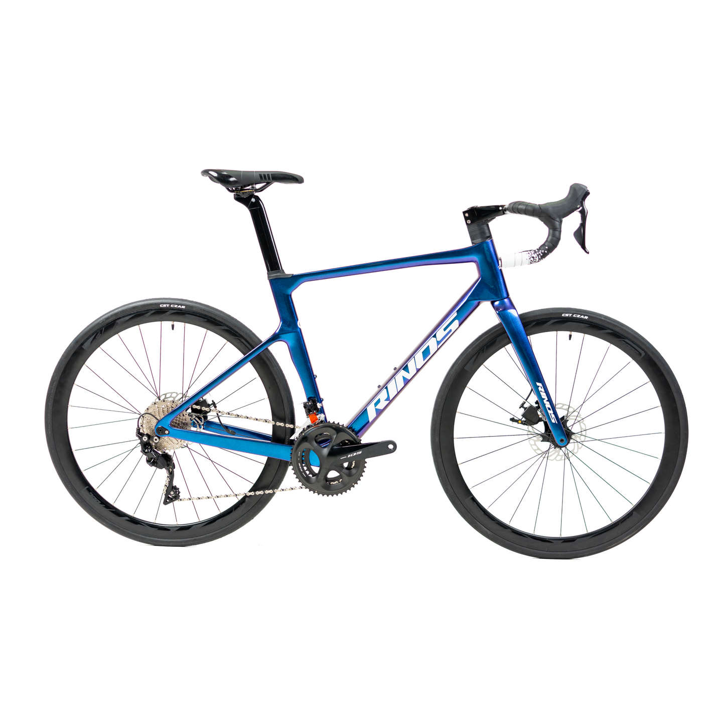 RINOS Bicicleta de carretera de carbono 700C Shimano 105 R7000 22 velocidades Odin3.0