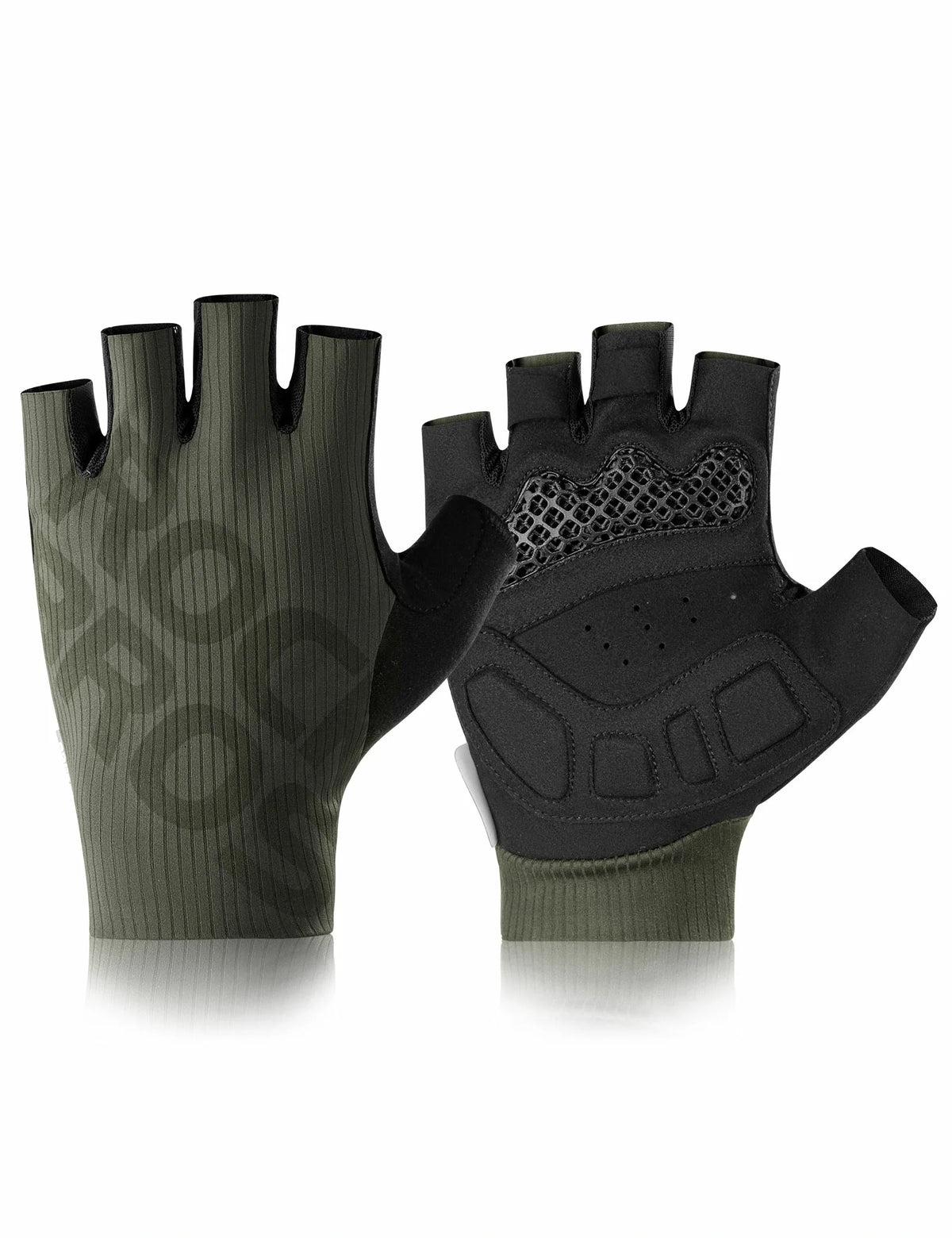 ROCKBROS Guantes de bicicleta de media finger Verano Elásticos y Transpirables, con Antideslizante y Acolchado de Amortiguación