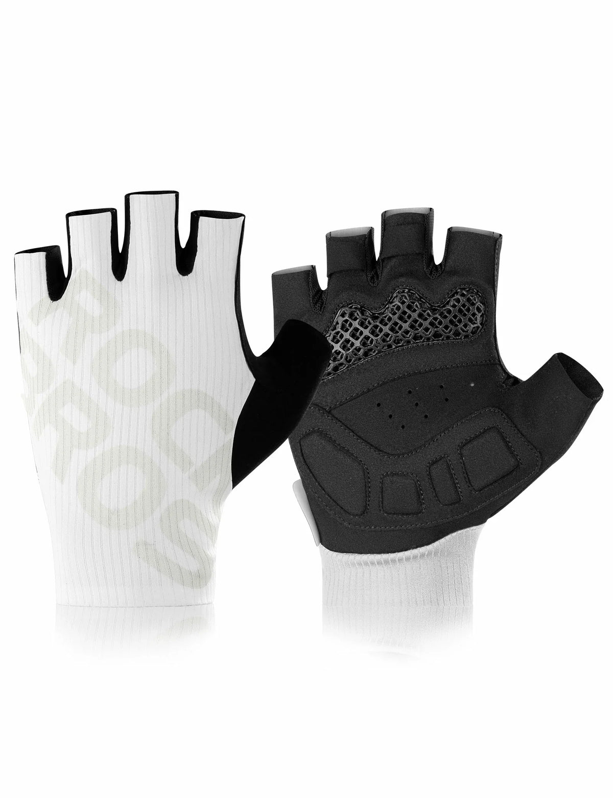 ROCKBROS Guantes de bicicleta de media finger Verano Elásticos y Transpirables, con Antideslizante y Acolchado de Amortiguación