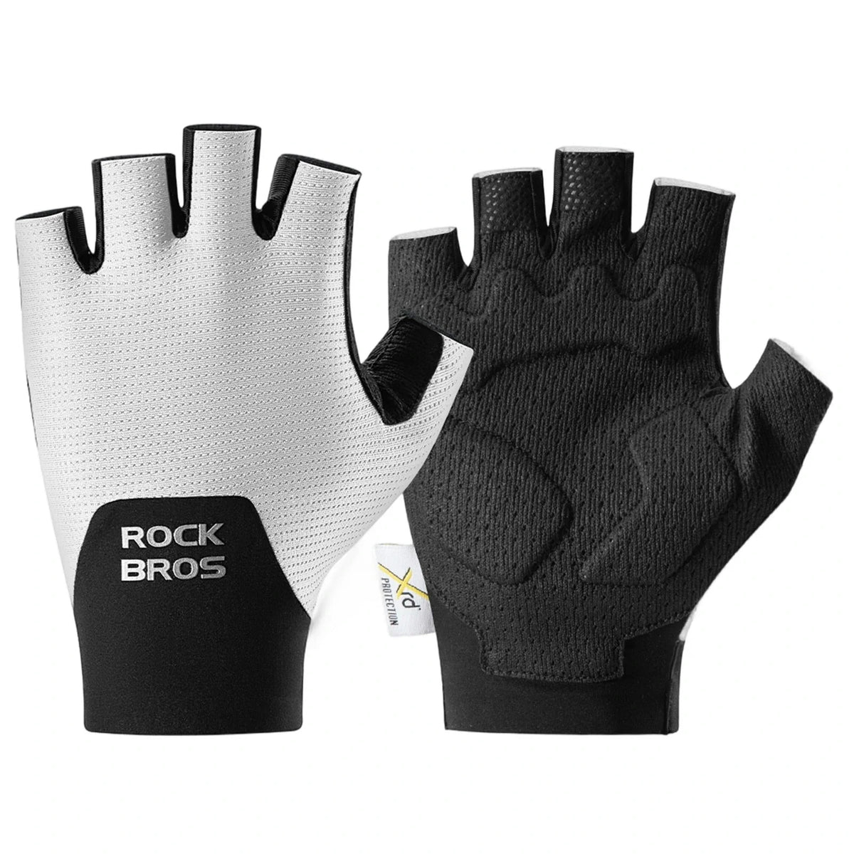 ROCKBROS Guantes de bicicleta de media dedo con acolchado PORON XRD