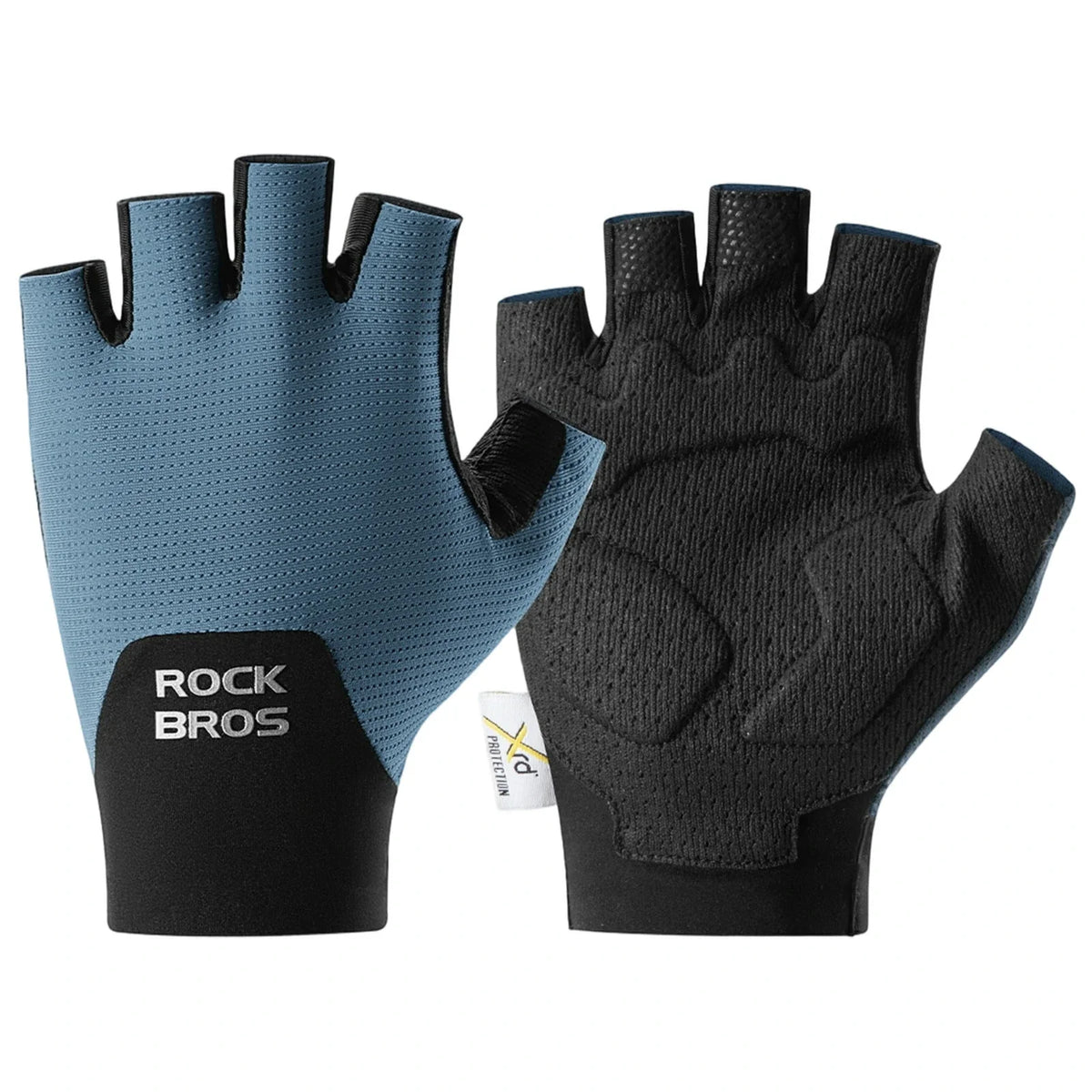 ROCKBROS Guantes de bicicleta de media dedo con acolchado PORON XRD