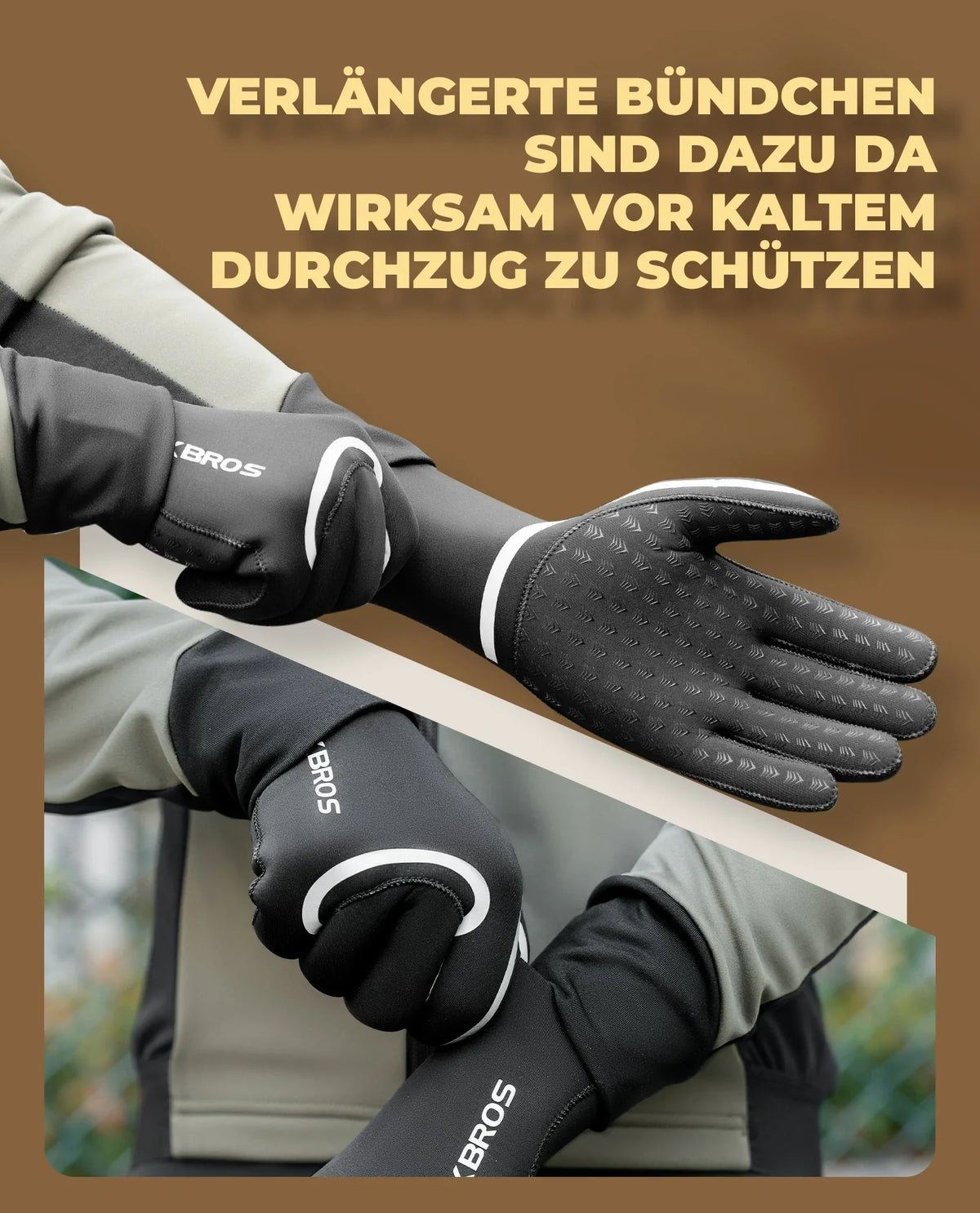 ROCKBROS Guantes de Ciclismo de Invierno, Impermeables y Cortaviento S365