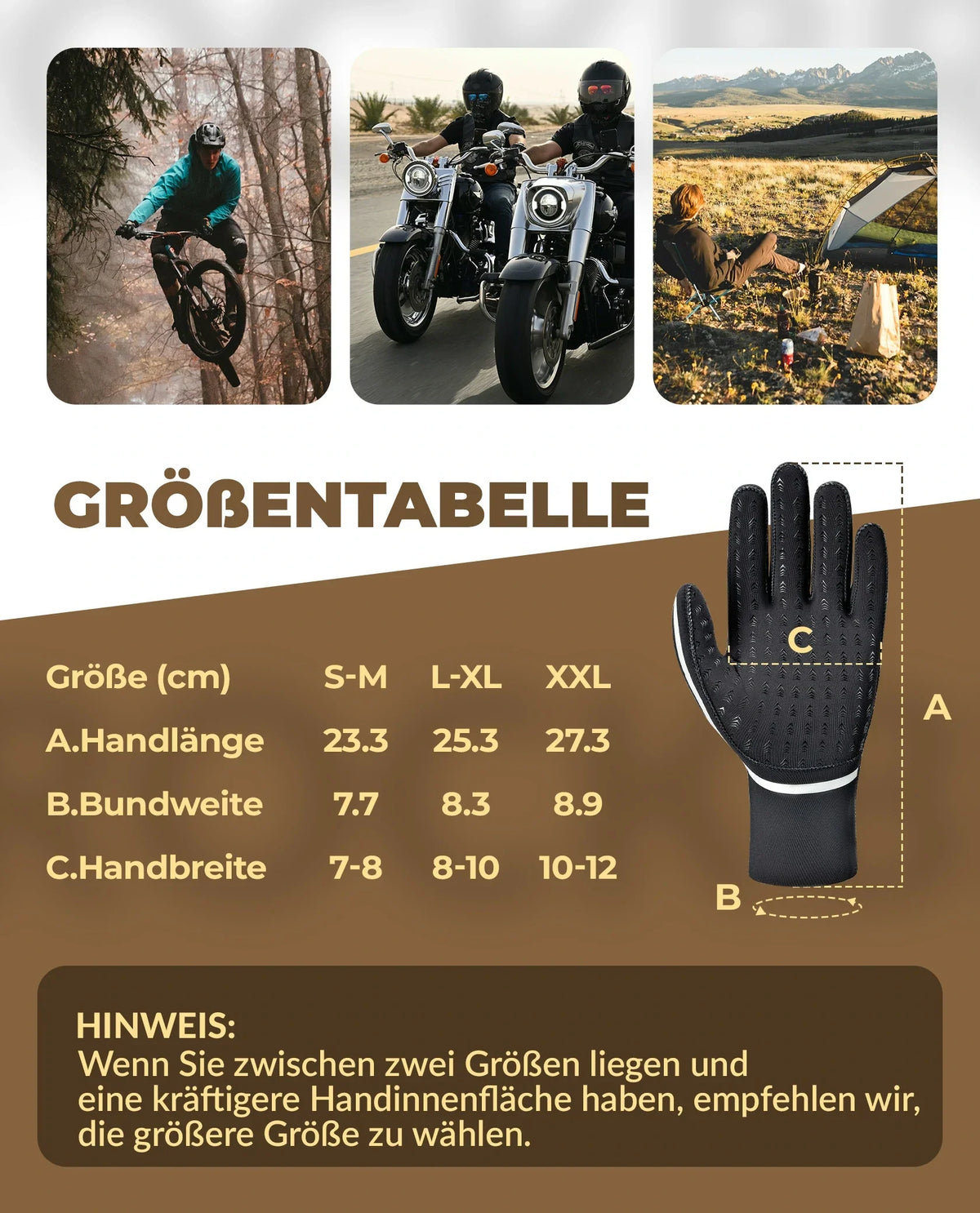 ROCKBROS Guantes de Ciclismo de Invierno, Impermeables y Cortaviento S365