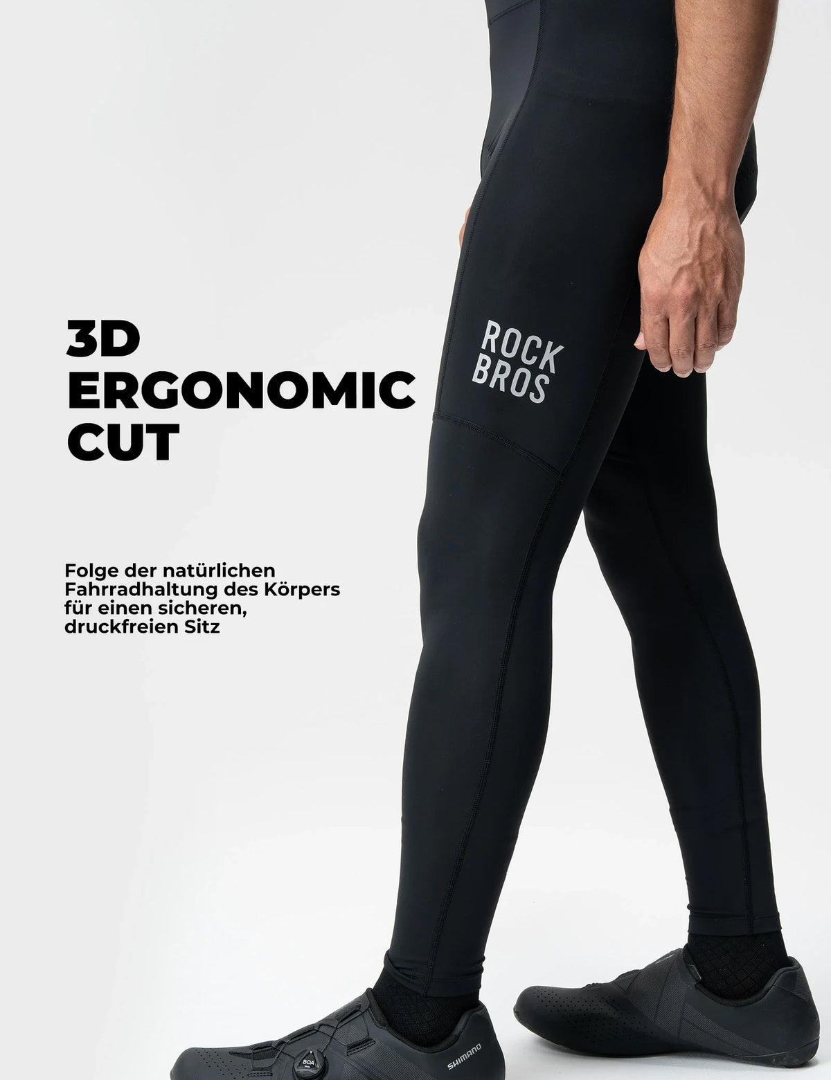 ROCKBROS Pantalón cortado de ciclismo para hombre - Corte ergonómico 3D, 6H+