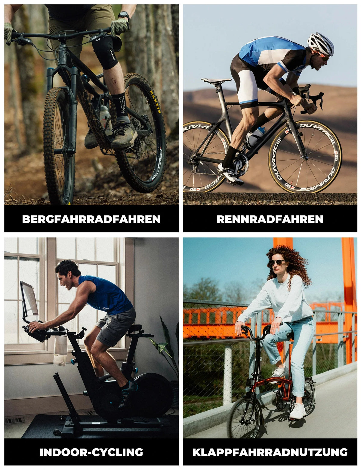 ROCKBROS Pantalón de ciclismo para hombre con tirantes - Muy elástico, transpirable con bandas reflectantes