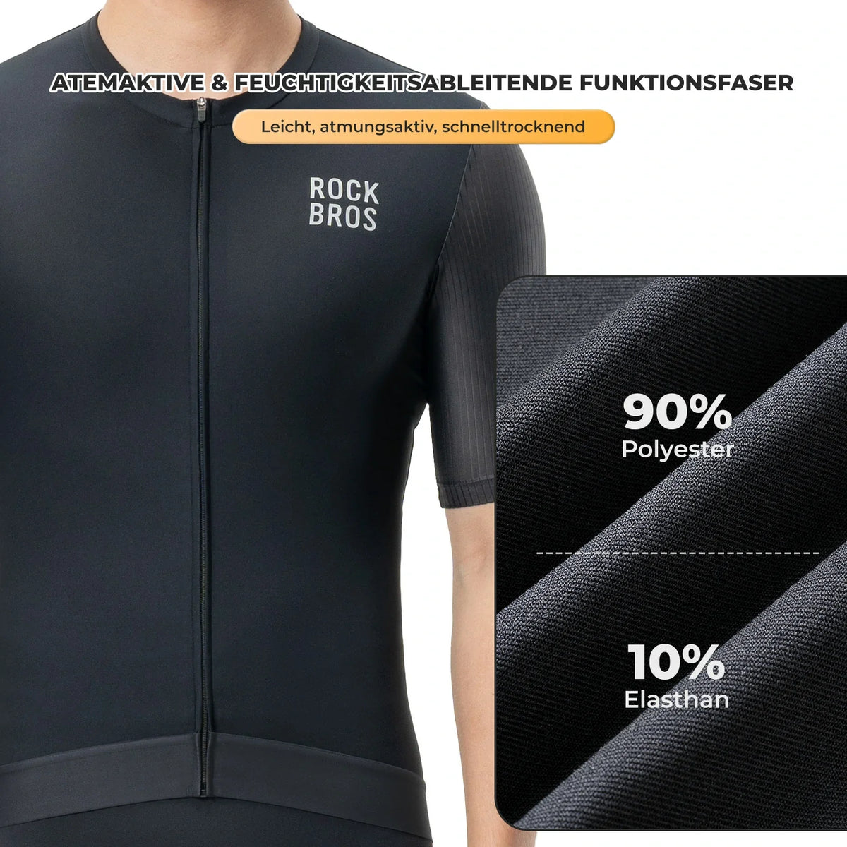 ROCKBROS Maillot de Ciclismo para Hombre Manga Corta