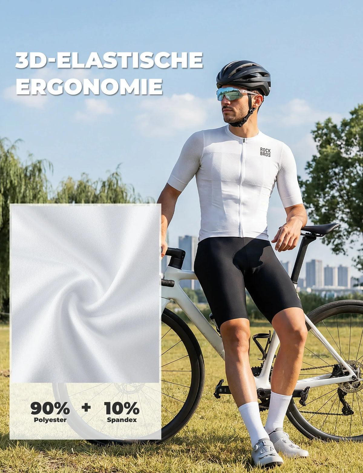 ROCKBROS Maillot de Ciclismo de Manga Corta para Hombre