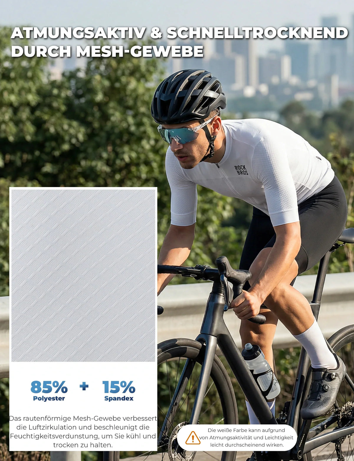 ROCKBROS Maillot de Ciclismo de Manga Corta para Hombre