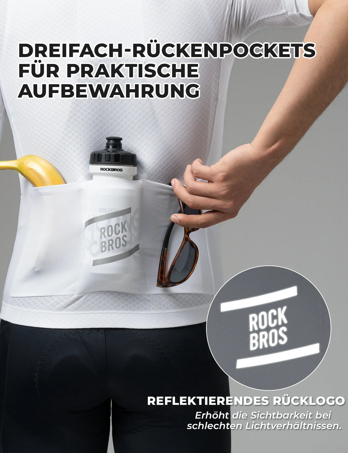 ROCKBROS Maillot de Ciclismo de Manga Corta para Hombre