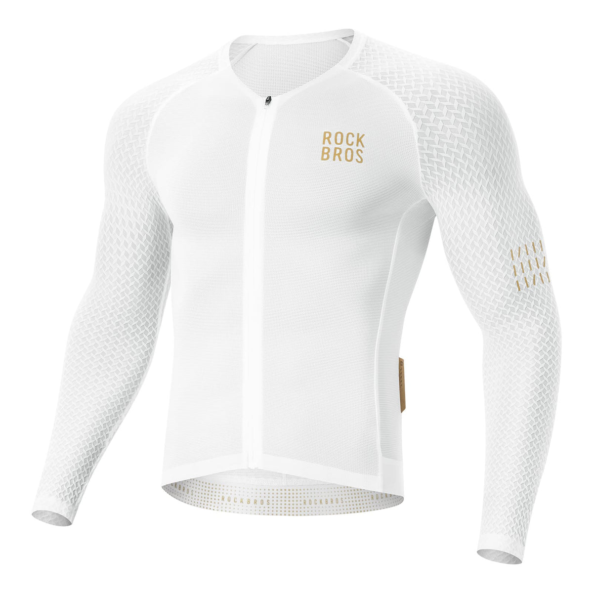 ROCKBROS Camiseta de ciclismo de manga larga para hombre Transpirable Reflectante con corte 3D