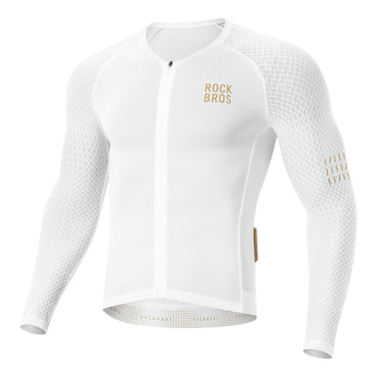ROCKBROS Camiseta de ciclismo de manga larga para hombre Transpirable Reflectante con corte 3D