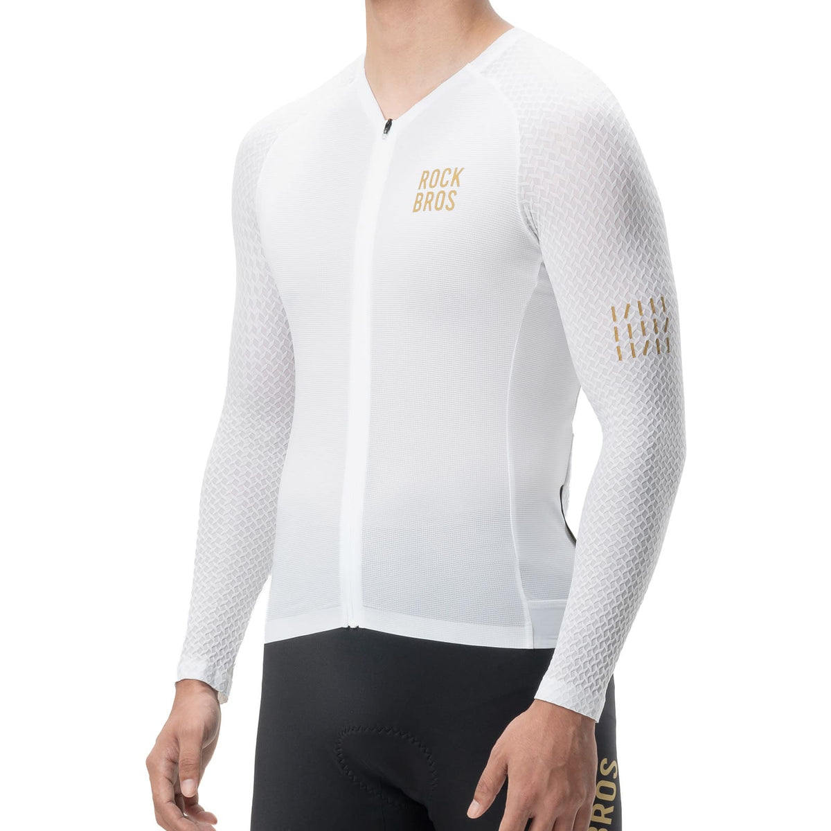 ROCKBROS Camiseta de ciclismo de manga larga para hombre Transpirable Reflectante con corte 3D