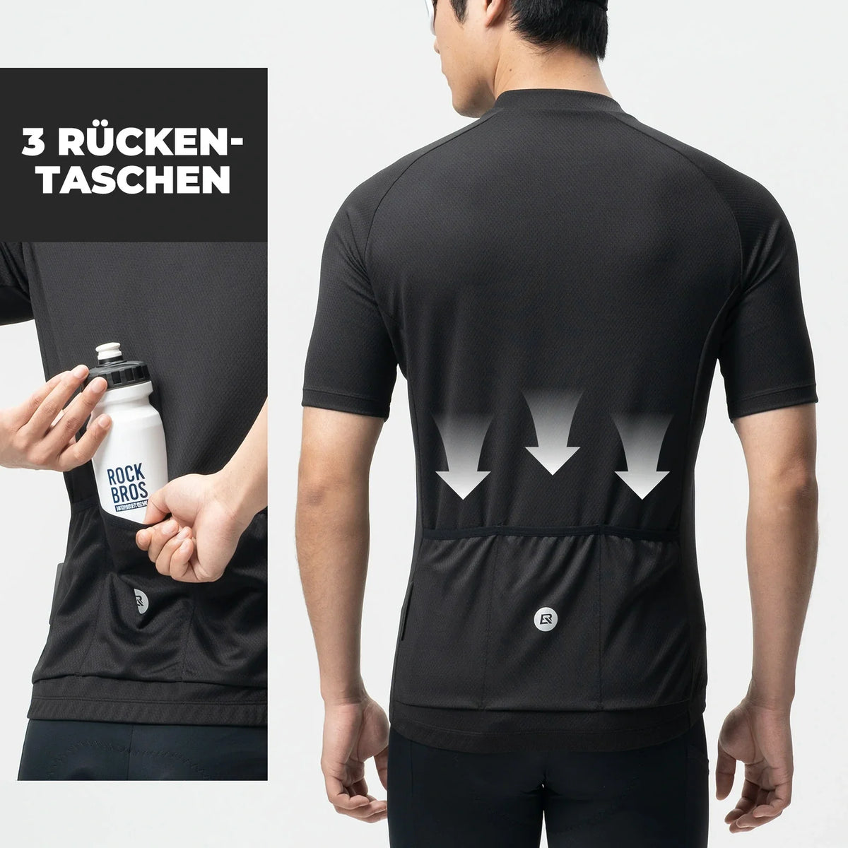 ROCKBROS Maillot de ciclismo hombre manga corta camiseta de ciclismo transpirable de secado rápido