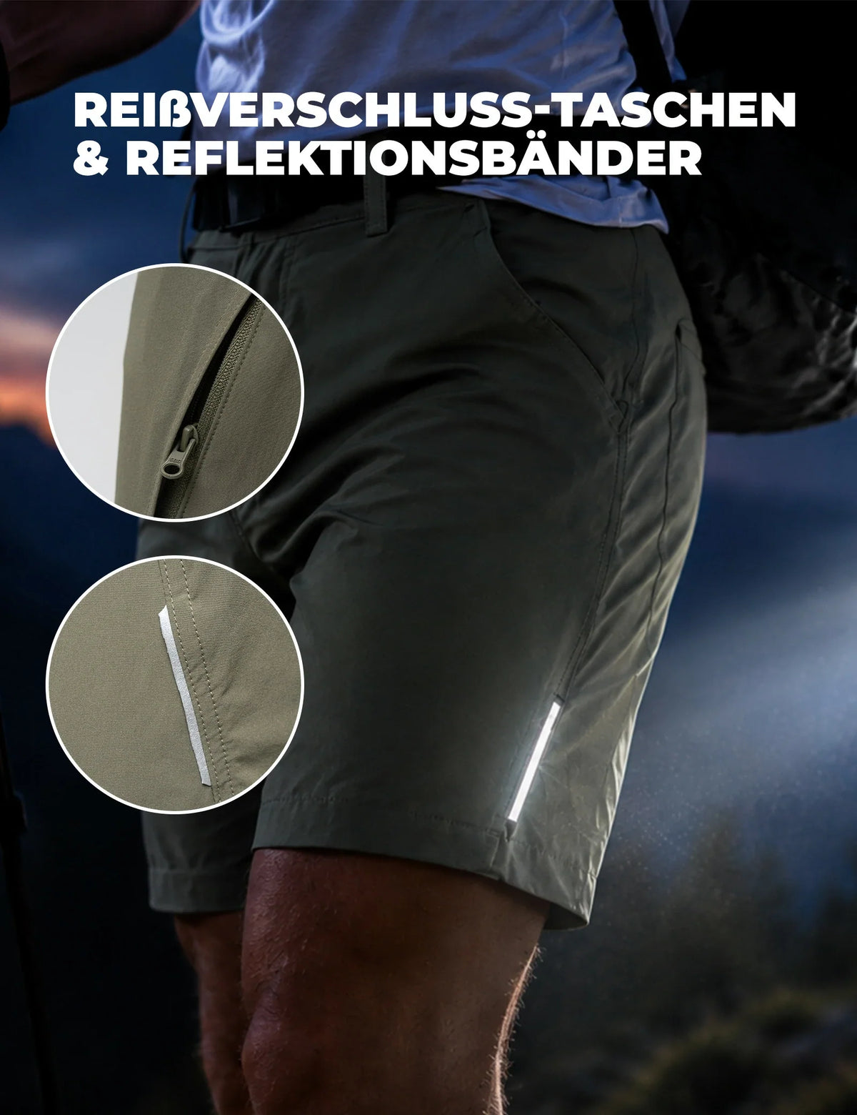 ROCKBROS Pantalones Cortos de Verano para Hombre Verde Militar