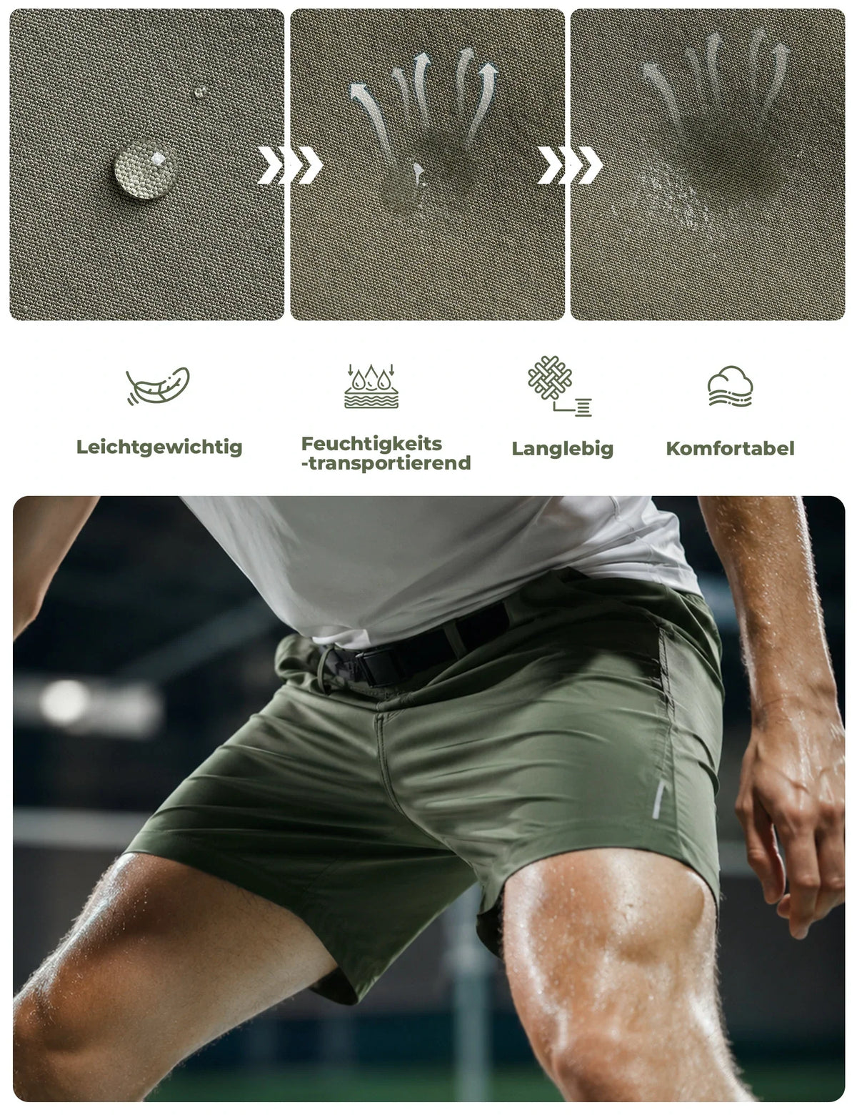 ROCKBROS Pantalones Cortos de Verano para Hombre Verde Militar