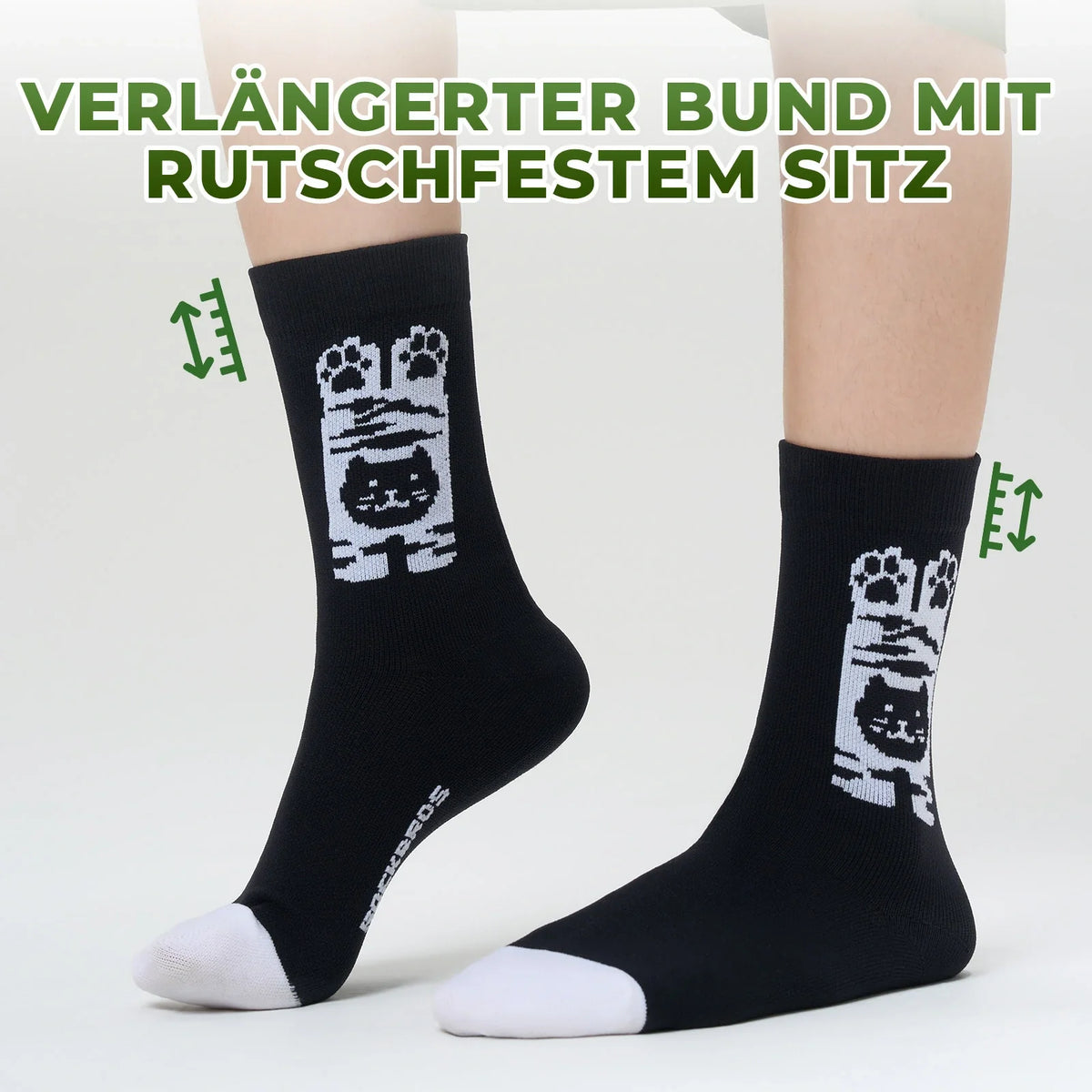 ROCKBROS Calcetines de bicicleta para niños con zonas de compresión antibacterianas 5A, diseño de huellas de gato