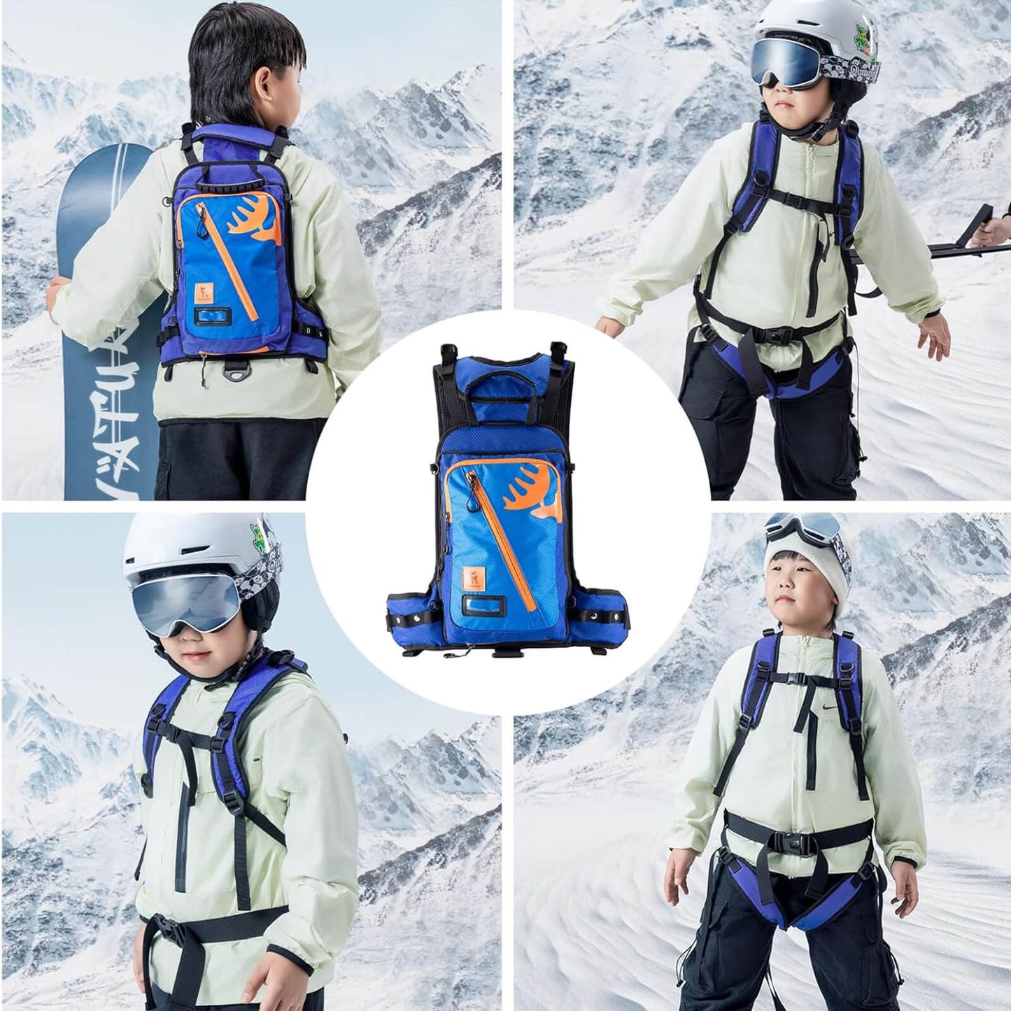 Mochila de entrenamiento de esquí para niños con correa Quanture