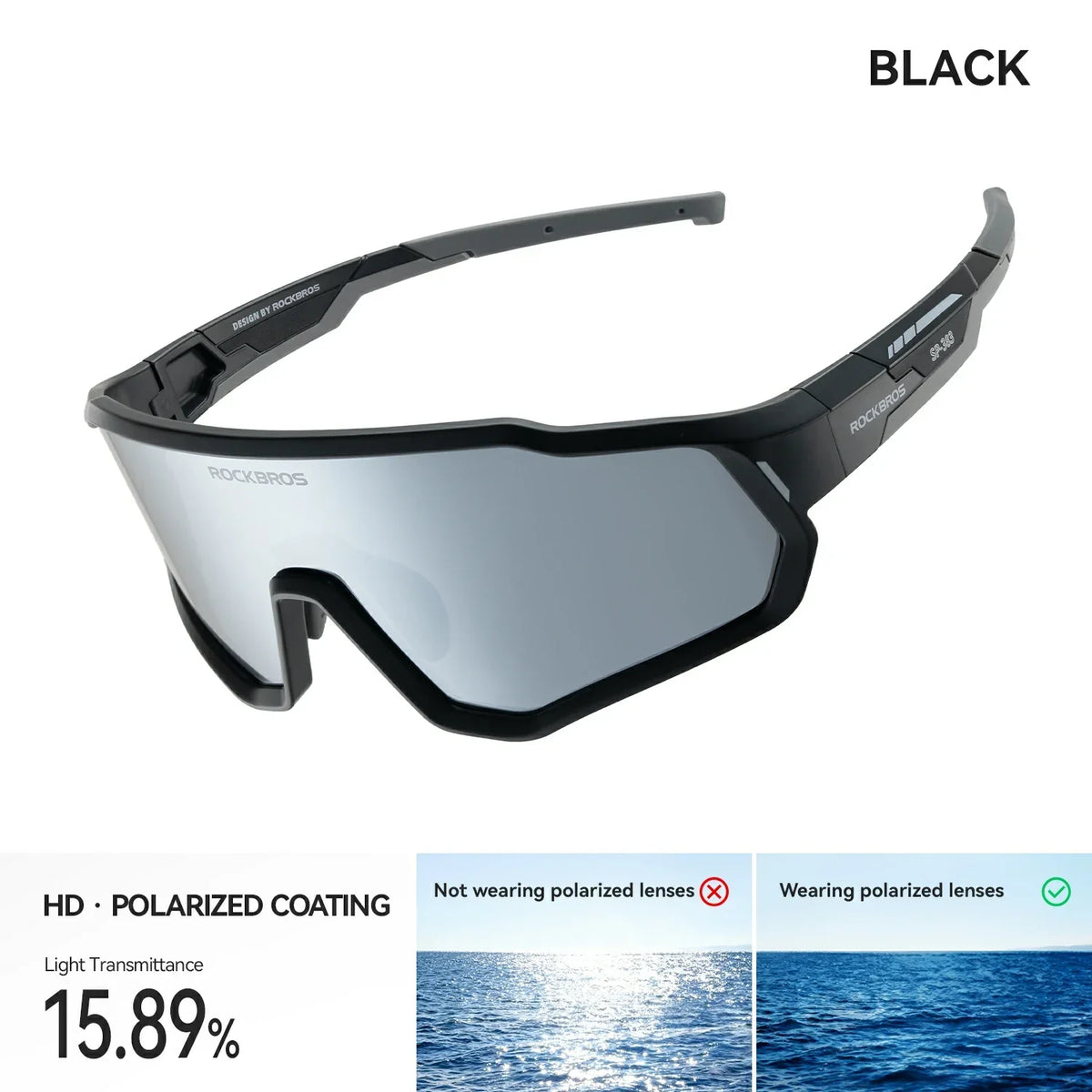 ROCKBROS Gafas de sol para niños de bicicleta - Polarizadas/Fotocromáticas con protección UV400