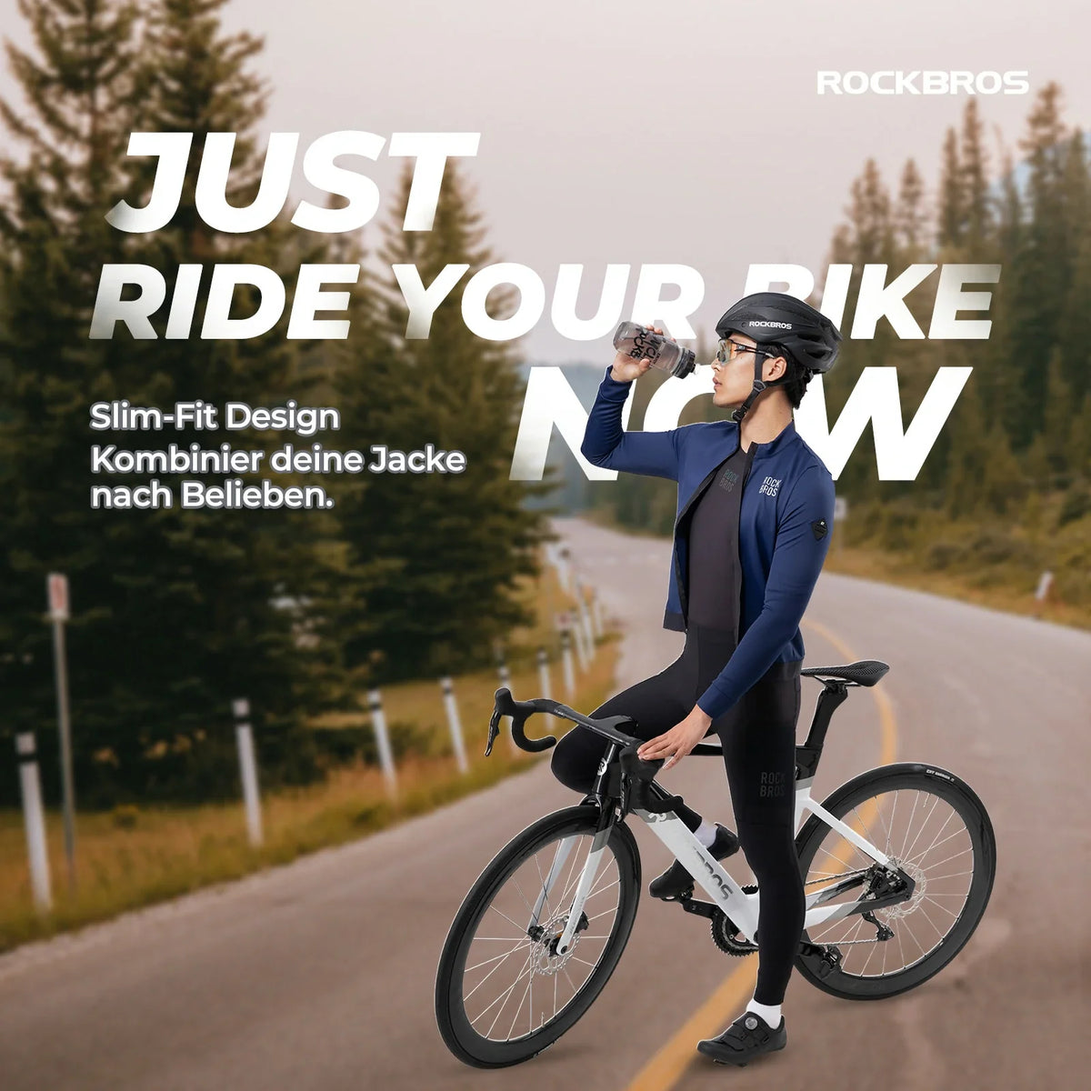 ROCKBROS Jersey de ciclismo de manga larga para hombre, ropa térmica de ciclismo transpirable