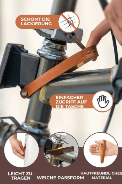 ROCKBROS Manija de cuero de cierre rápido para Brompton, cerradero de hebilla de cuero, accesorio para bicicleta plegable