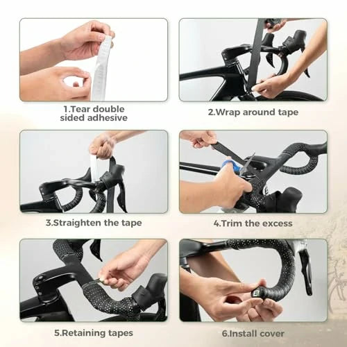 ROCKBROS Cinta de Manillar para Bicicleta de Carretera, 2 Rollos de Cinta de Manillar de Carretera, Super Larga 220cm y Grosor 3mm
