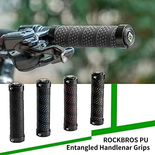 ROCKBROS Puños de Manubrio Antideslizantes Puños de Bicicleta Diseño Lock-On