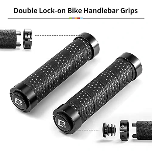 ROCKBROS Puños de Manubrio Antideslizantes Puños de Bicicleta Diseño Lock-On
