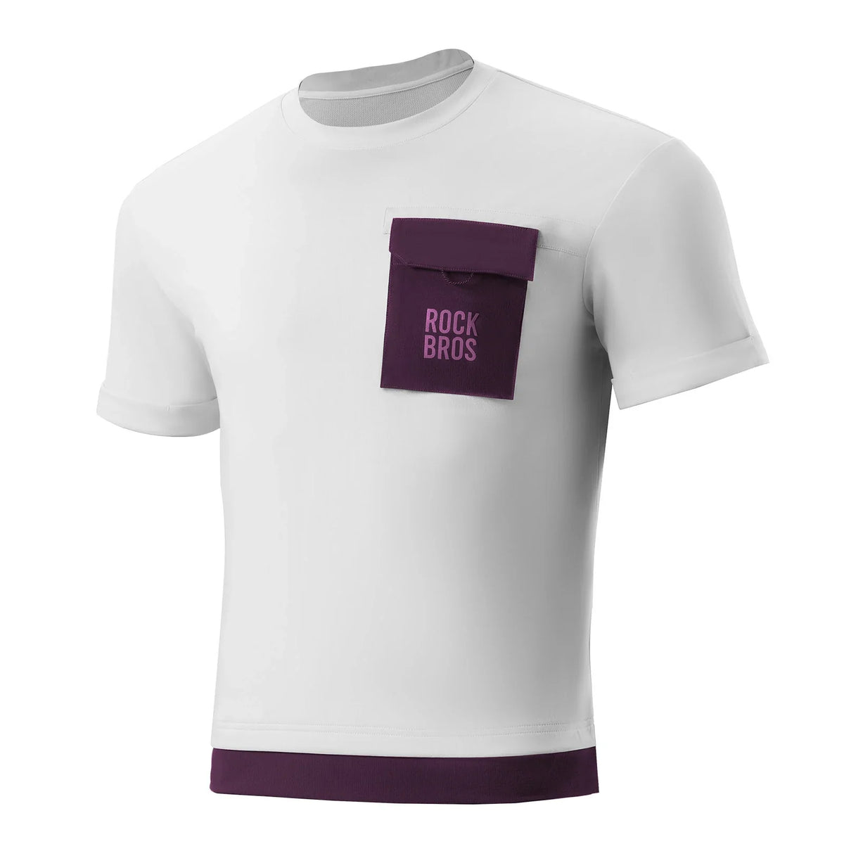 ROCKBROS Maillota de ciclismo de montaña manga corta hombre con bolsillo pectoral magnético