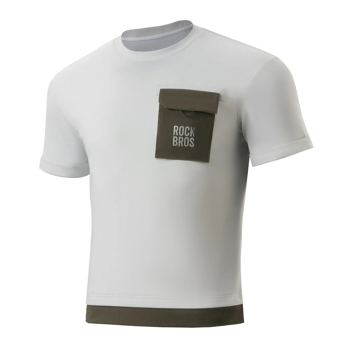 ROCKBROS Maillota de ciclismo de montaña manga corta hombre con bolsillo pectoral magnético