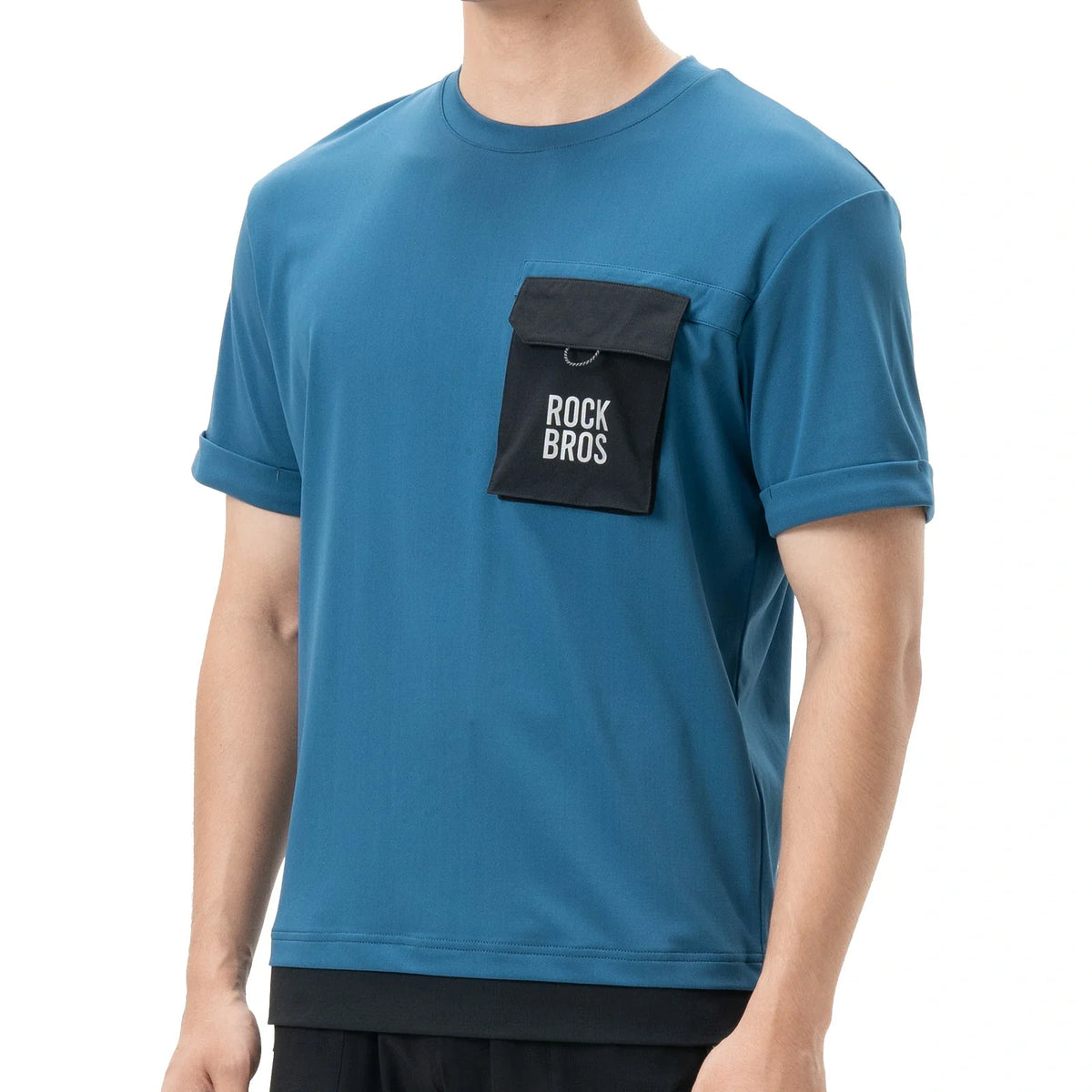 ROCKBROS Maillota de ciclismo de montaña manga corta hombre con bolsillo pectoral magnético