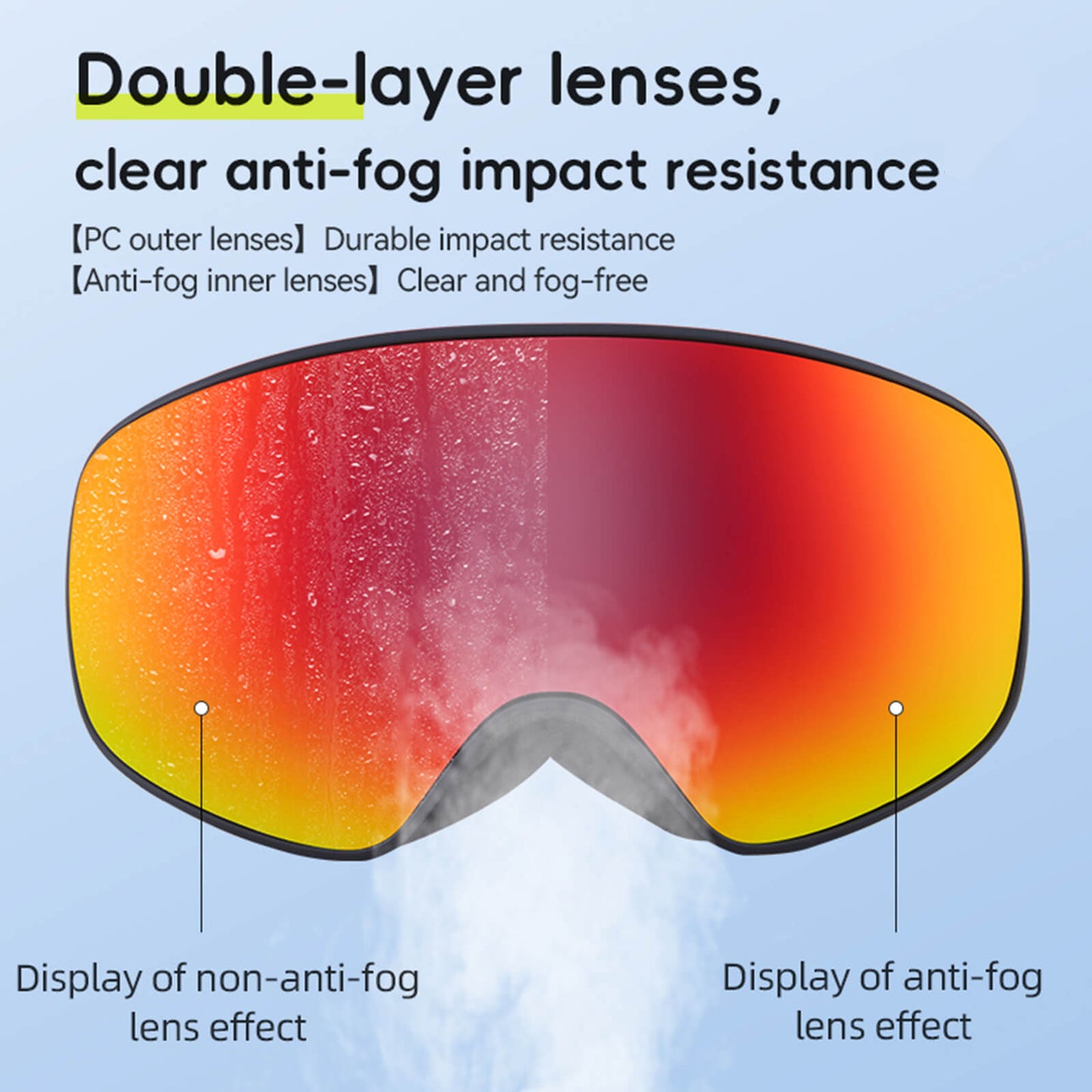 Gafas de esquí antivaho OTG unisex Qunature