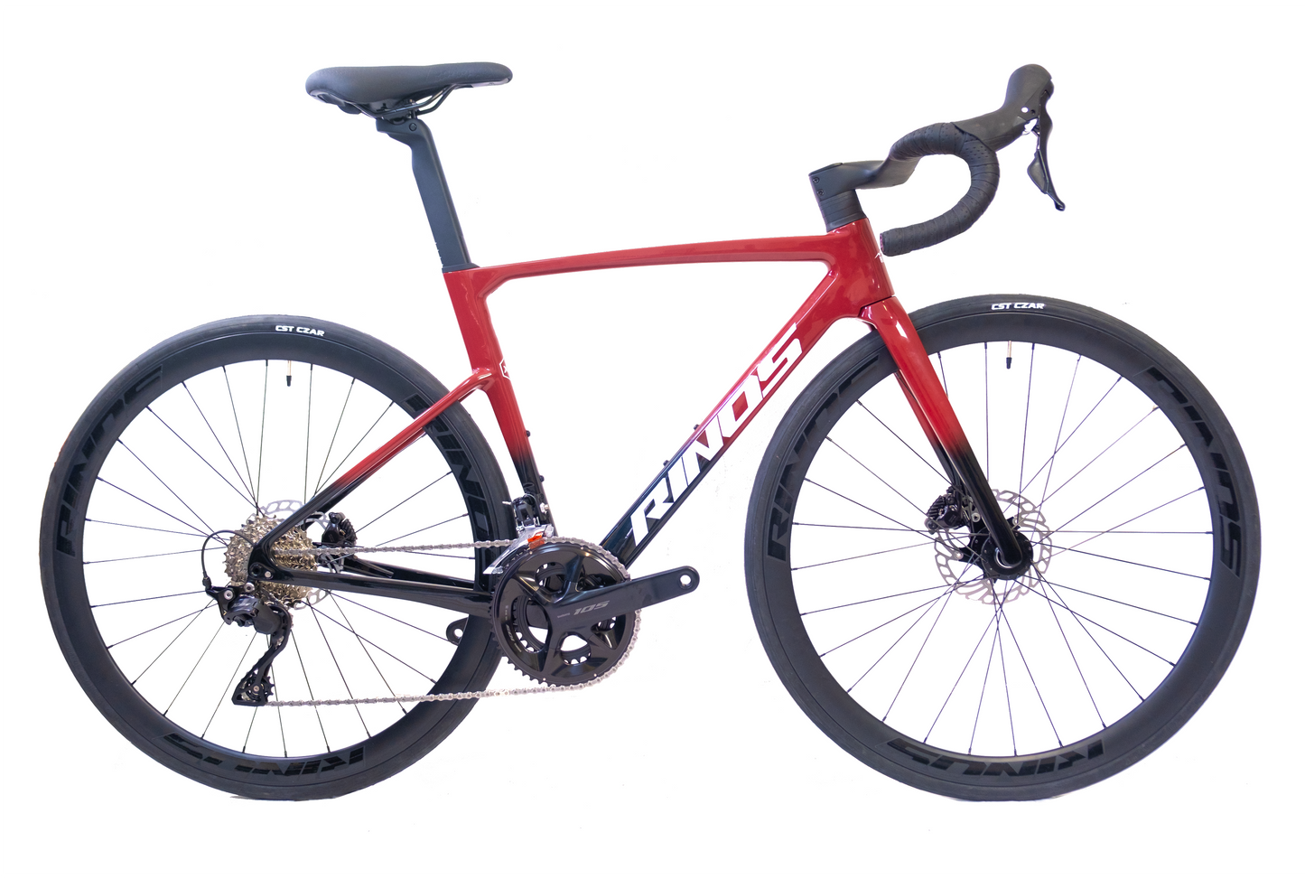 RINOS Bicicleta de carretera de carbono 700C Shimano 105 R7120 24 velocidades Odin4.0