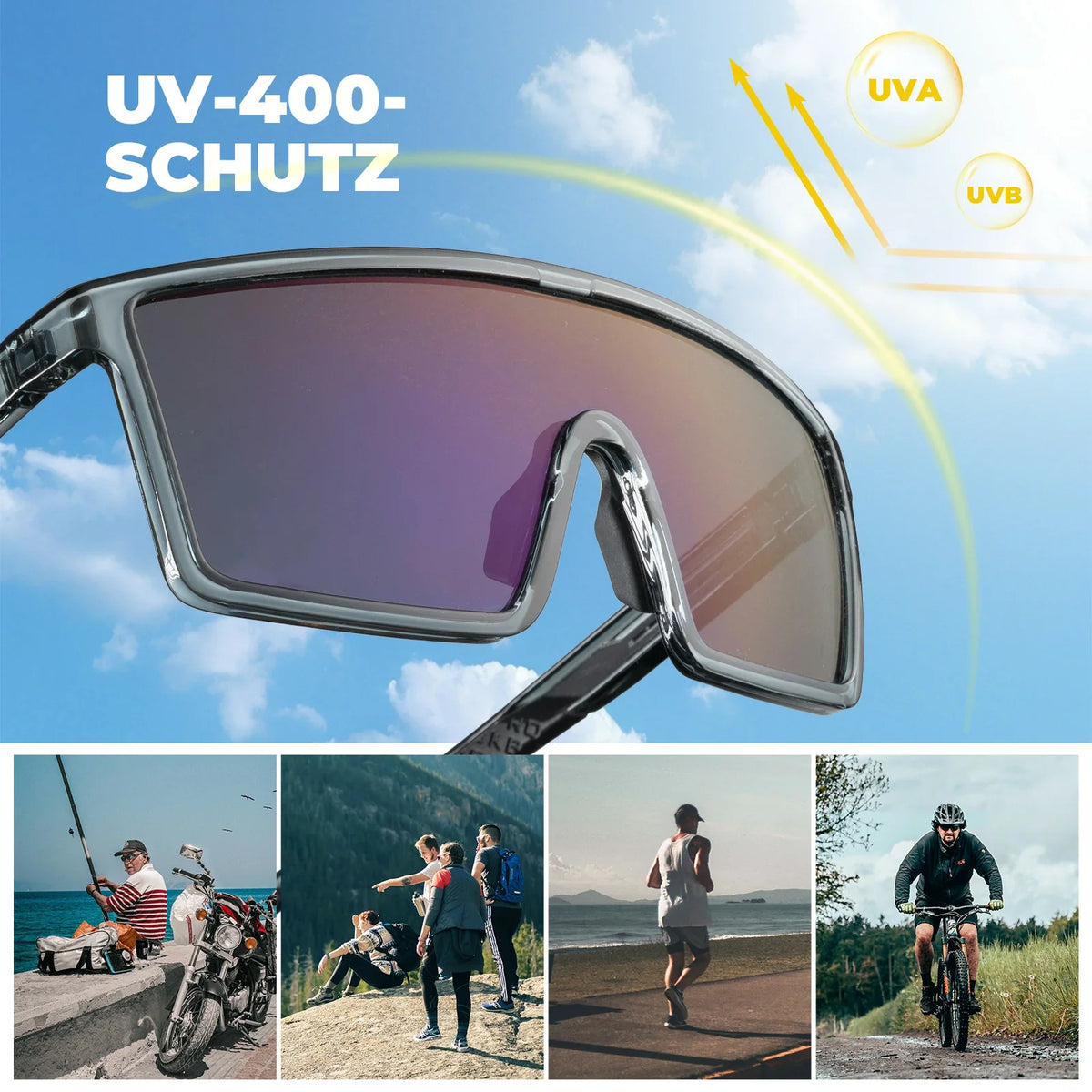 ROCKBROS Gafas de sol polarizadas para ciclismo, UV400 con montura TR90