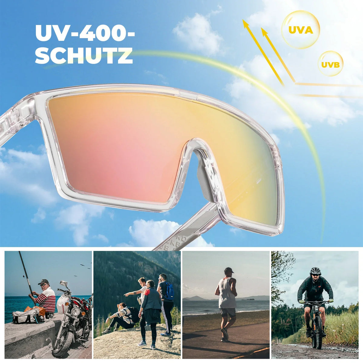 ROCKBROS Gafas de sol polarizadas para ciclismo, UV400 con montura TR90